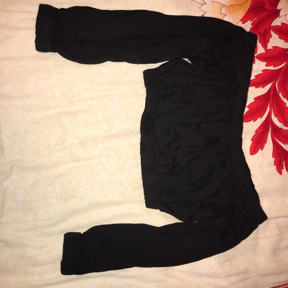 Black Off the Shoulder Crop Top